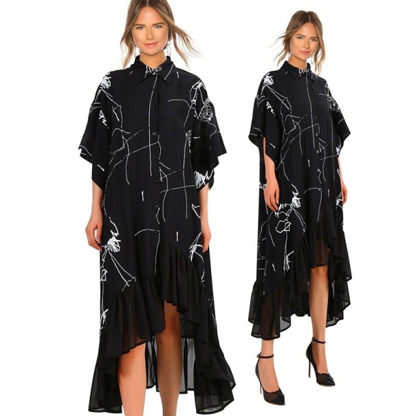 Vestido de gasa con cuello para mujer 1