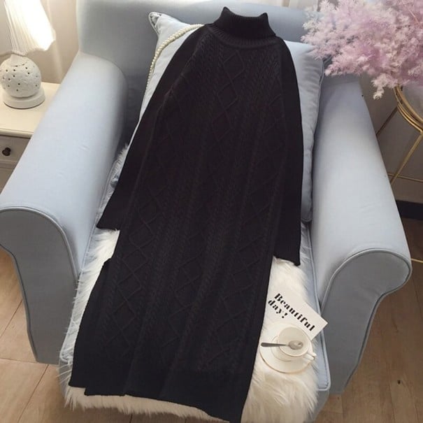 Vestido de malha feminino A2803 preto