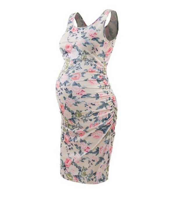 Vestido de maternidad con flores. M