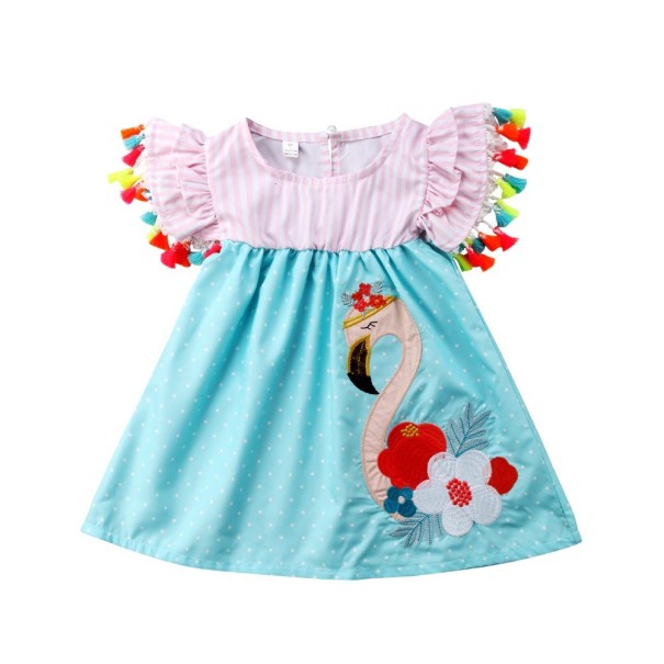 Vestido de menina com flamingo 3