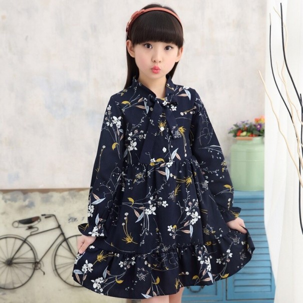 Vestido de menina N145 azul escuro 5