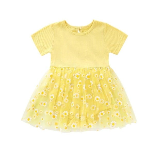 Vestido de menina N331 amarelo 12-18 meses
