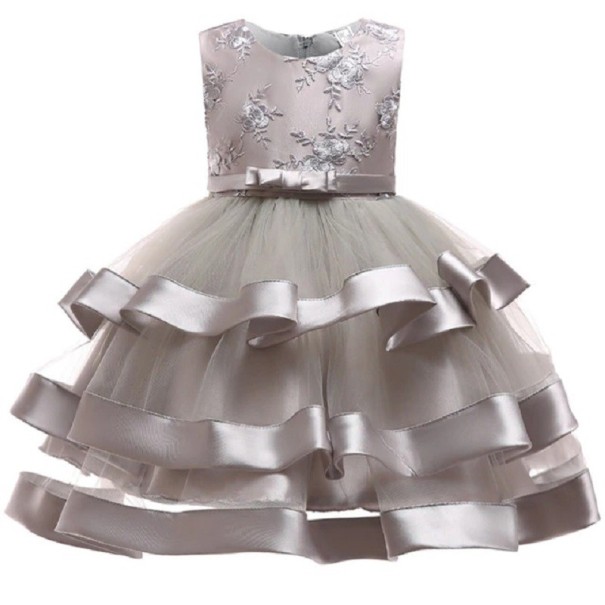 Vestido de menina N493 cinzento 3