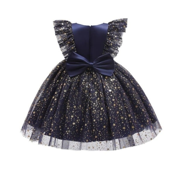 Vestido de menina N518 azul escuro 2