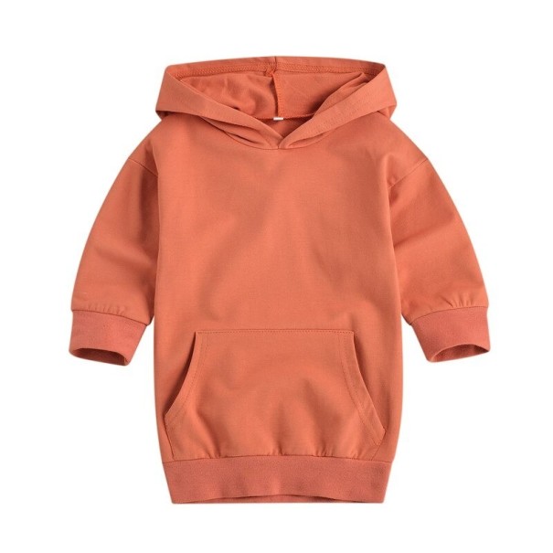 Vestido de moletão para meninas laranja 5