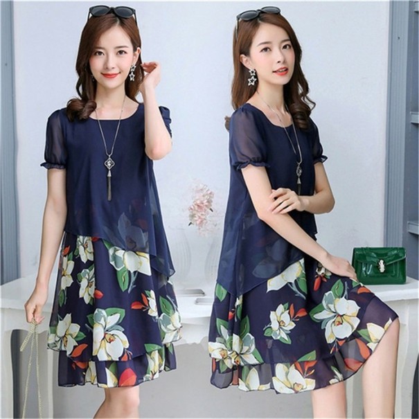 Vestido de mujer con falda de capas azul S