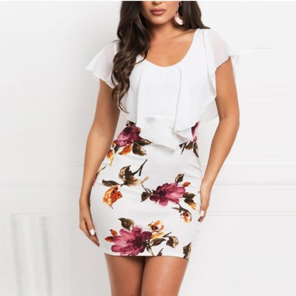 Vestido de mujer con volantes blanco XS