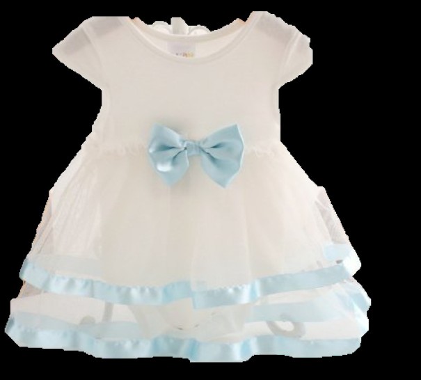 Vestido de niña con lazo J1901 blanco 0-3 meses
