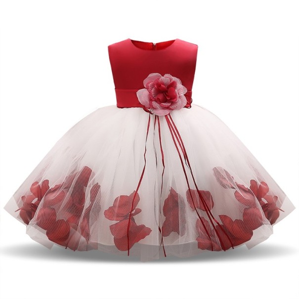 Vestido de niña con rosas J2496 rojo 8