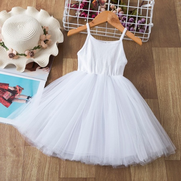 Vestido de niña L1270 blanco 4-5 años