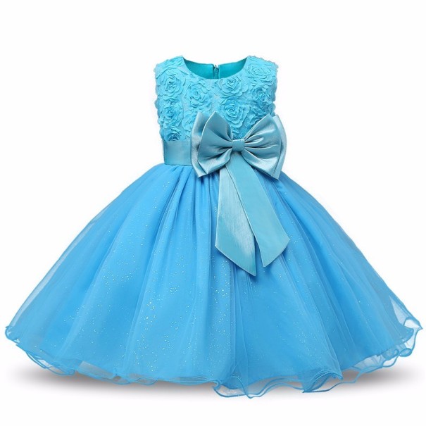 Vestido de niña moderno - Azul claro 10