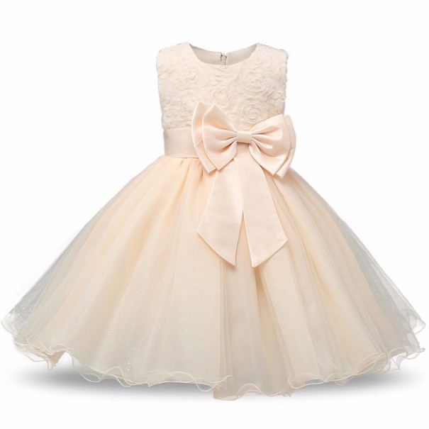 Vestido de niña moderno J2573 dorado 2
