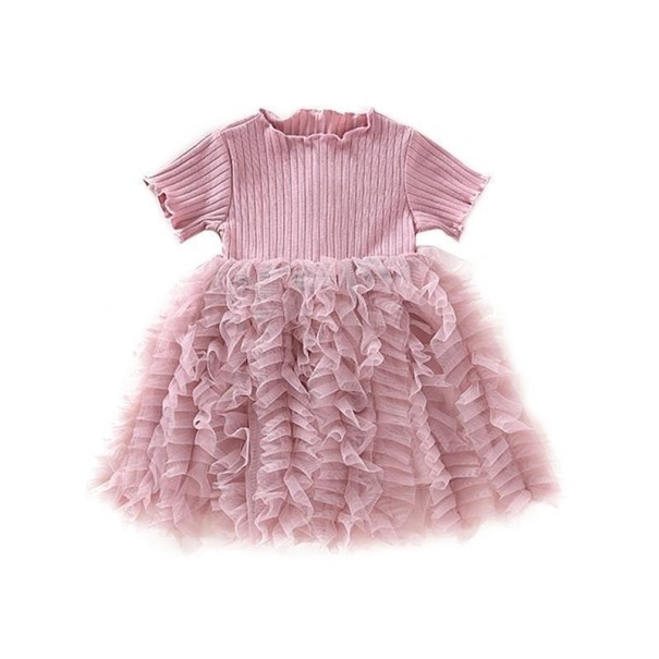 Vestido de niña N352 rosa viejo 2