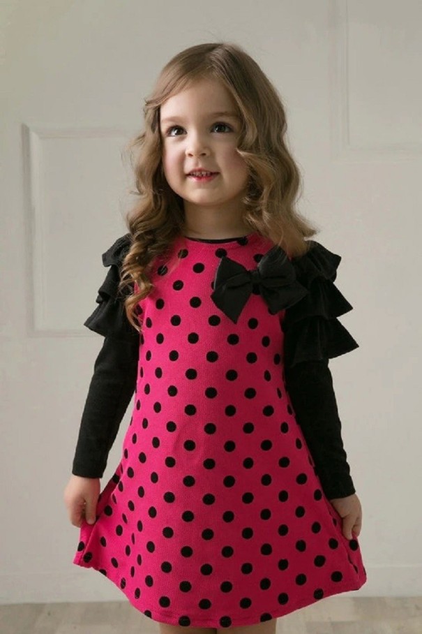 Vestido de niña N566 rosa oscuro 3