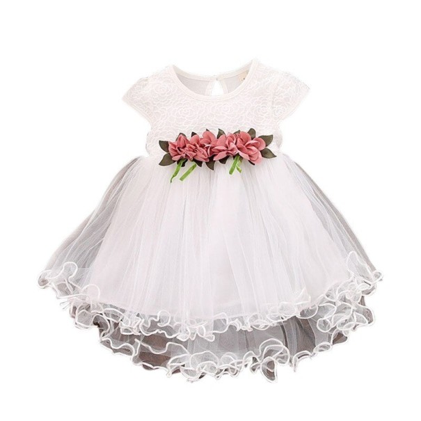 Vestido de niña N573 blanco 6-12 meses