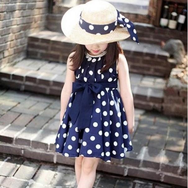 Vestido de niña N575 azul oscuro 3