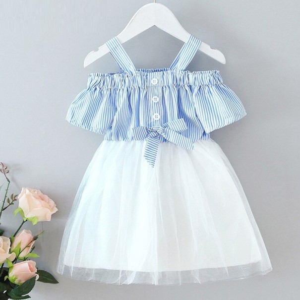 Vestido de niña N585 azul claro 4