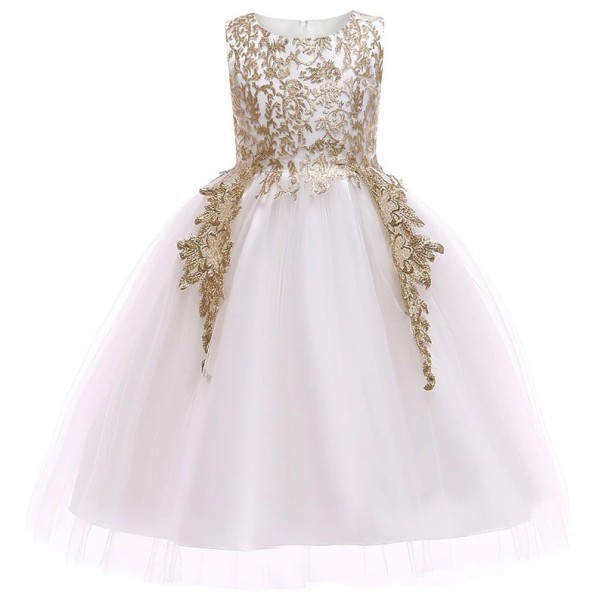 Vestido de niña N594 dorado 5