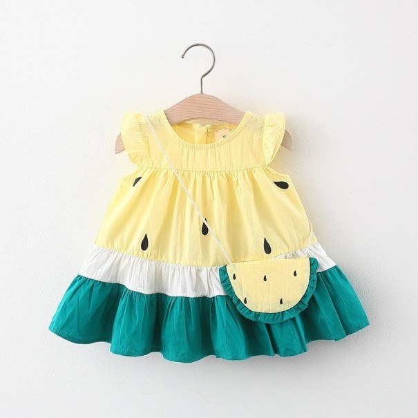 Vestido de niña N605 amarillo 6-12 meses