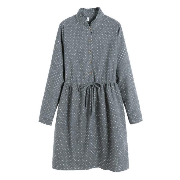 Vestido de otoño con cuello gris XS