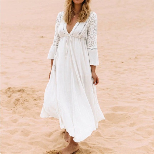 Vestido de playa mujer P1037 blanco