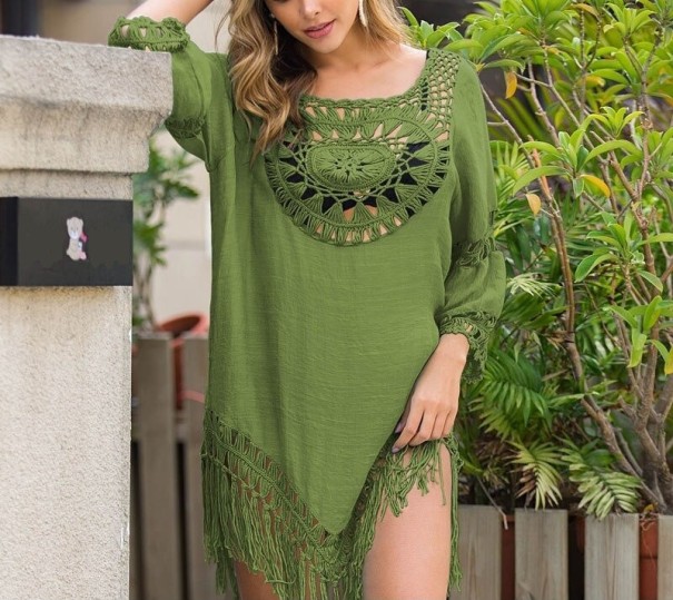 Vestido de playa mujer P339 verde militar