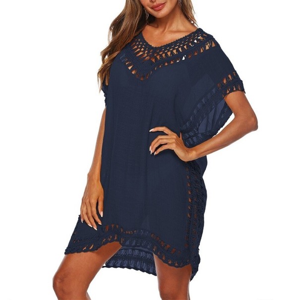 Vestido de Praia Feminino P333 azul escuro