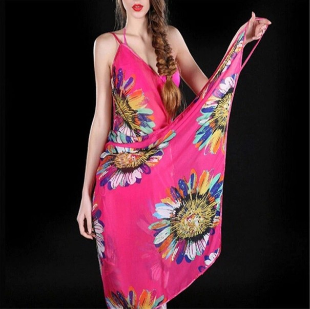 Vestido de Praia Feminino P424 rosa escuro