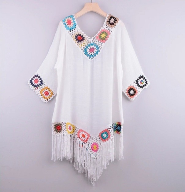 Vestido de Praia Feminino P436 branco