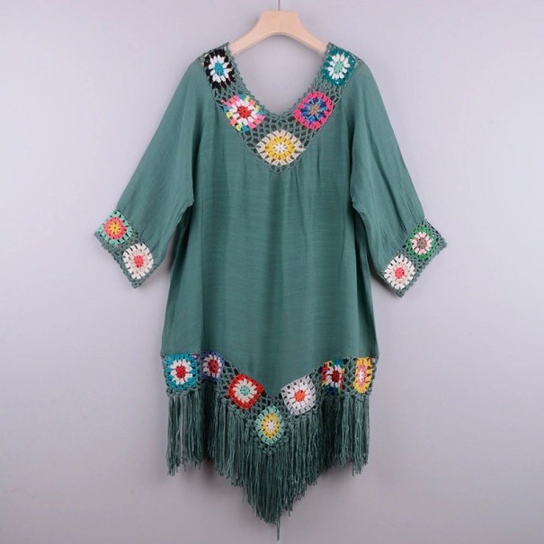 Vestido de Praia Feminino P436 verde escuro