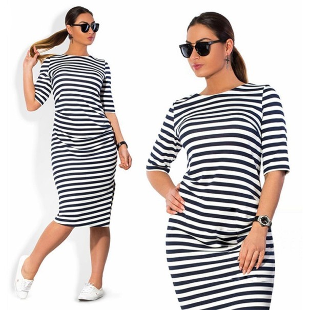 Vestido de rayas de mujer 3XL