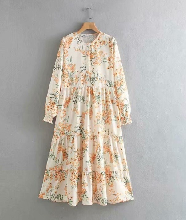 Vestido de verano holgado con estampado floral S