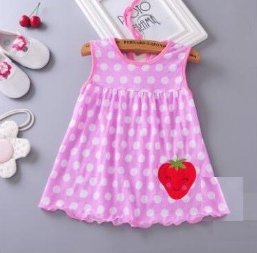 Vestido de verano para niña con lunares J618 12-18 meses E