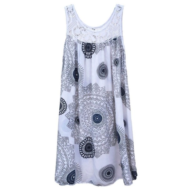 Vestido de verano suelto con estampado blanco XL
