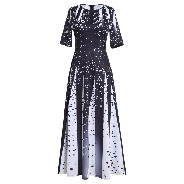 Vestido elegante blanco y negro S