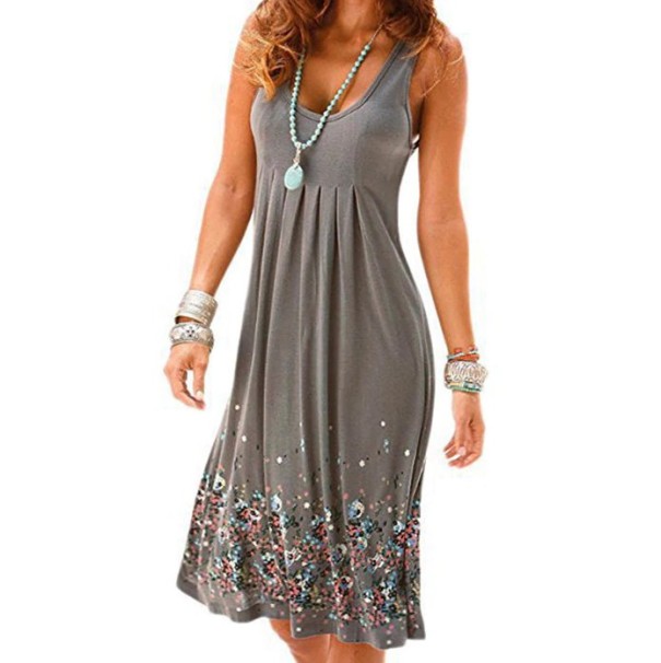 Vestido floral de mujer gris L