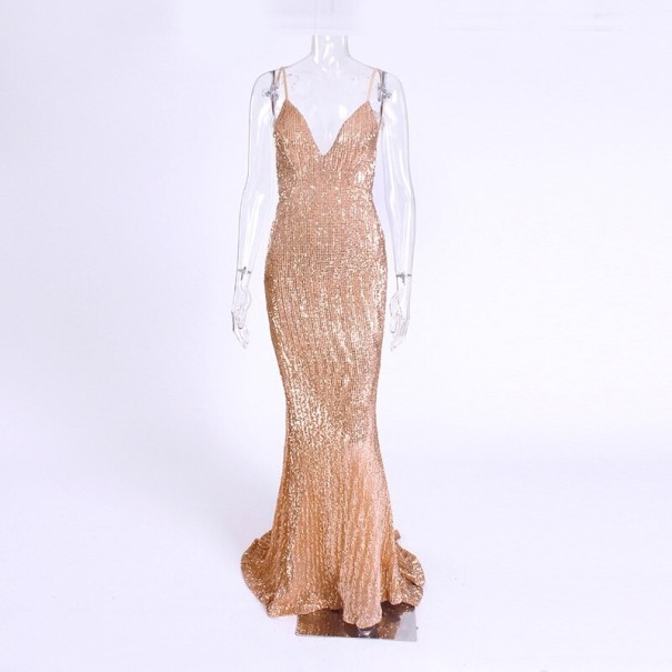 Vestido largo de lentejuelas para mujer beige XS Vestido largo de lentejuelas para mujer beige XS