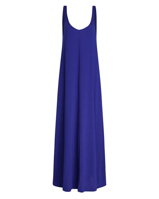 Vestido largo de playa azul S