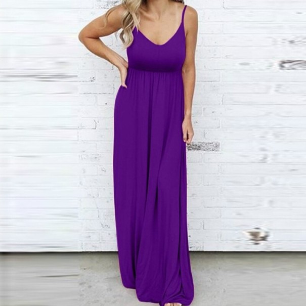 Vestido largo de playa morado S