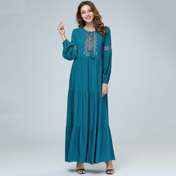 Vestido largo Galina turquesa S
