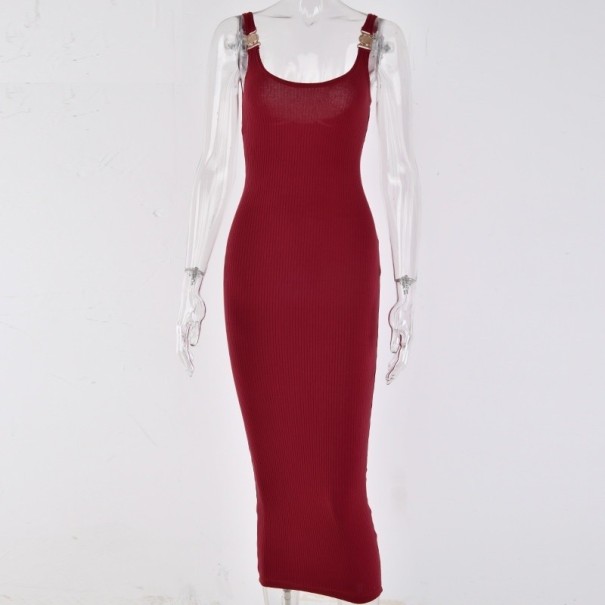 Vestido largo Georgia burdeos L