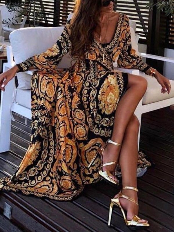 Vestido largo oriental XL