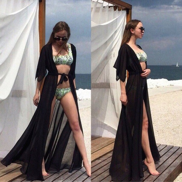 Vestido maxi de praia preto