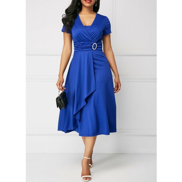 Vestido midi de festa azul M