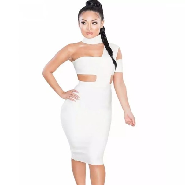 Vestido midi de vendaje A1442 blanco XS