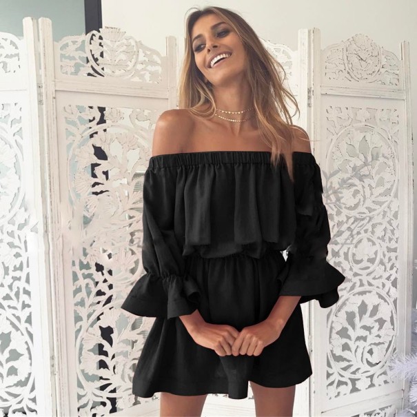 Vestido plisado de mujer Tina negro L