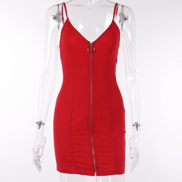 Vestido rojo de mujer con cremallera S