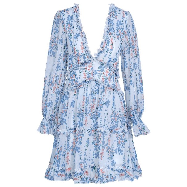 Vestido romántico con volantes M