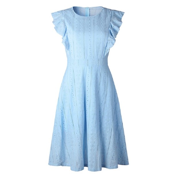 Vestido romántico de verano azul claro S