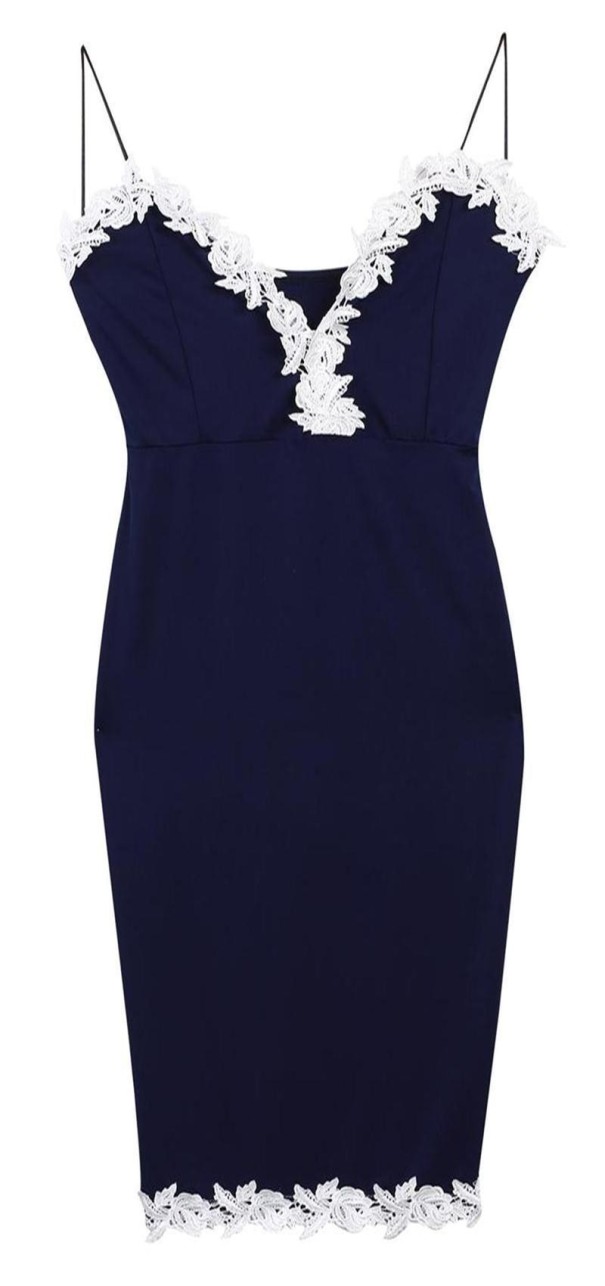 Vestido Roxanna azul escuro L